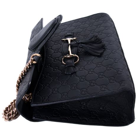 gucci black emily bag|Gucci handbag guccissima.